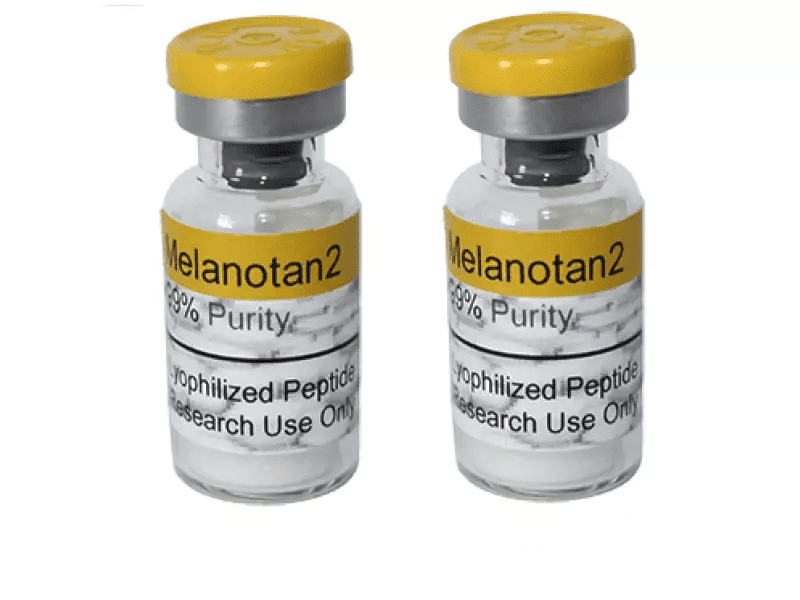 Melanotan 2 peptide vial – injectable tanning solution close-up